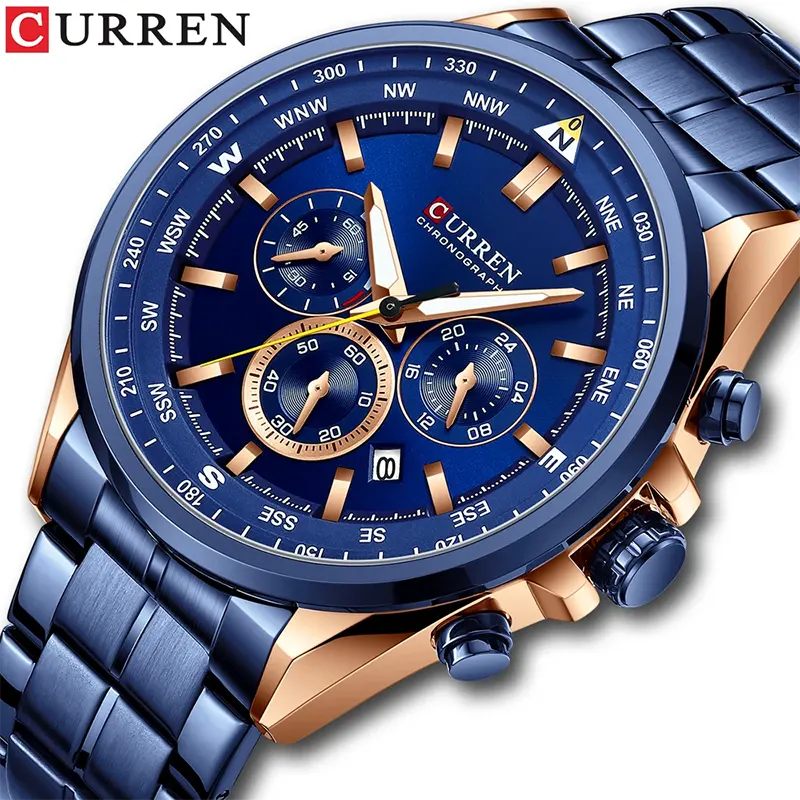 Curren Sport Chronograph Blue Dial Men's Watch | 8399